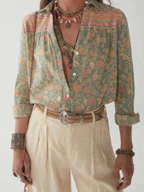 Maison Hotel Bruna Blouse in Cotton Candy 100% Cotton